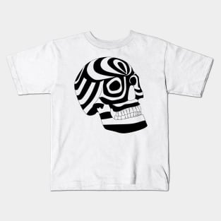 death skull in stripes ecopop Kids T-Shirt